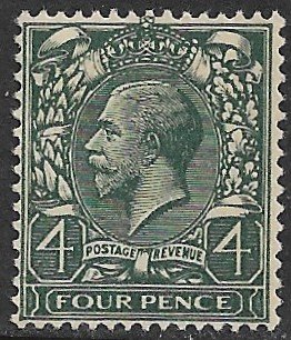 GREAT BRITAIN 1924 KGV 4d Slate Green Wmk33 Portrait Issue Sc 193 MH