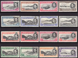 1938 - 1953 Ascension KGVI King George VI complete set MLH Sc# 40 / 49 $202.85