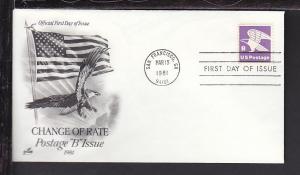 US B Eagle 1981 Artcraft U/A FDC BIN