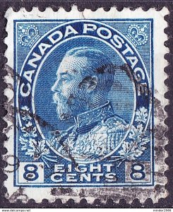 CANADA 1925 KGV 8c Blue SG252 Used