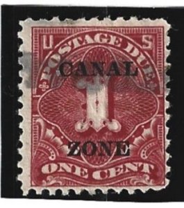 Canal Zone Scott #J12 Used 1c Postage Due O/P 2021 CV $27.50