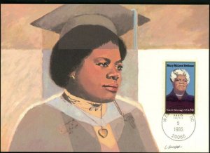 FDC scott 2137 Mary McLeon Bethune 1985 Fleetwood Cachet Maximum Card