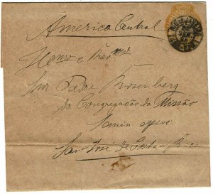 Brazil 1896 Rio de Janeiro cancel on wrapper to COSTA RICA