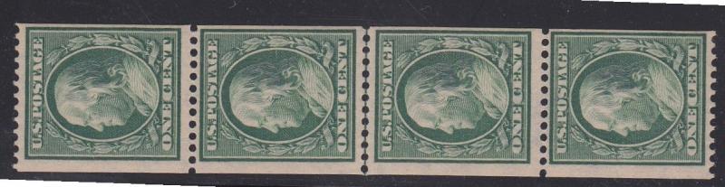 385 Linestrip of 4 F-VF-OG_NH with cert nice color scv $ 1200 ! see pic !