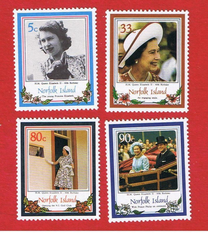 Norfolk Island #385-388  MNH OG  Elizabeth ll  Free S/H