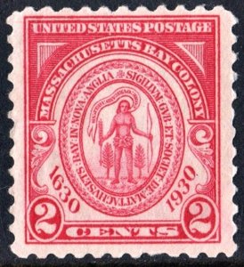 SC#682 2¢ Massachusetts Bay Colony (1930) MNH