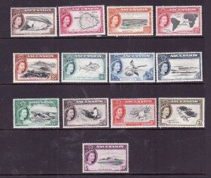 Ascension-SC#62-74-unused NH QEII set -id2-Birds-1956-please note there is a v