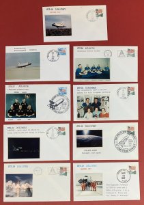 Lot of 9 Different Space Shuttle Covers, 1988-1990, each with a Photo Cachet