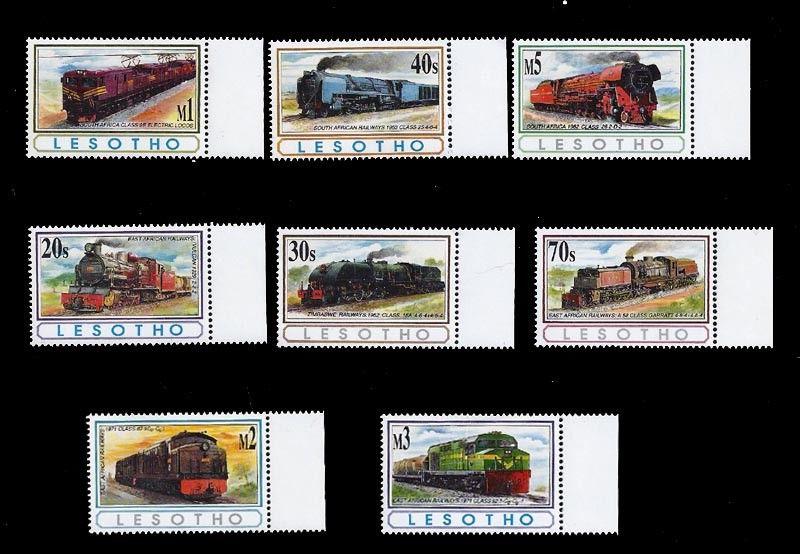 Lesotho 1993 Vintage Locomotives of Africa 8 Stamp Set 12E-012