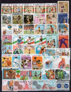 CUBA - Sport - Football - Boxing - Athletics  - 45 Different used stamps