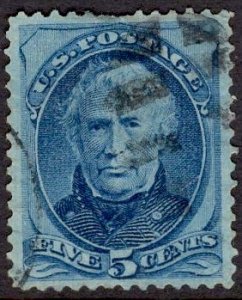 US Stamp #179 5c Blue Taylor USED SCV $25