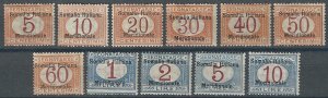 1906 Somalia segnatasse 11v. MNH Sassone n. 1/11