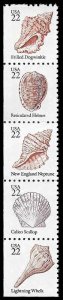 PCBstamps  US #2117/2121e Strip $1.10(5x29c)Seashell, MNH, (7)