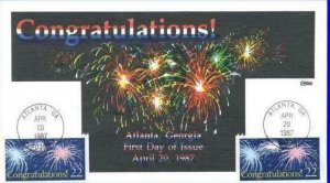 COLLINS HAND PAINTED 2267 Congratulations Fireworks!