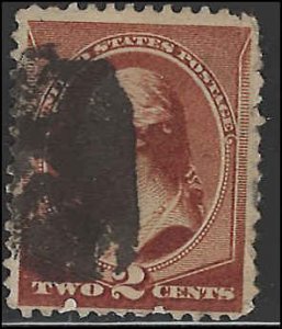 Scott# 210  1883 2c red brn  Washington; Soft Porous Paper   Used - Very Good