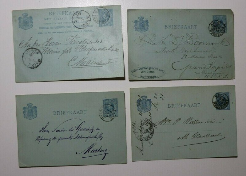 Netherlands Postcard postal card Lot 3 Rotterdam Amsterdam 1880s used