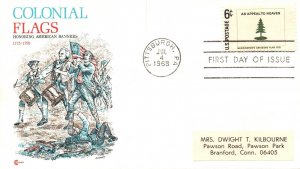 1968 FDC - Colonial Flags - Cover Craft Cachet - 6c Stamp - F25258