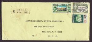 Brunei to New York,NY 1972  # 10 Size Cover