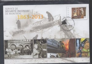Canada #S94  (2013 Montreal Fire Dept) Canada Post Special Event Cover CV $6.00