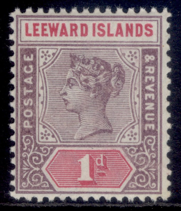 LEEWARD ISLANDS QV SG2, 1d dull mauve & rose, LH MINT.