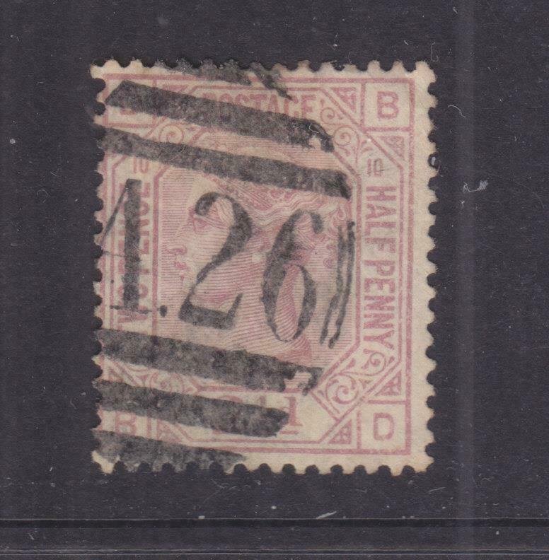 GIBRALTAR, GB, 2 1/2d. Rose, Plate # 10 canc. A26