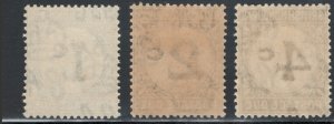 British Honduras 1923 Postage Due Scott # J1 - J3 MH (Yellowish Paper)