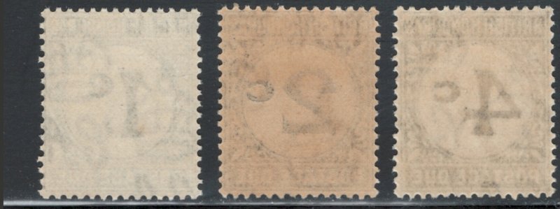 British Honduras 1923 Postage Due Scott # J1 - J3 MH (Yellowish Paper)