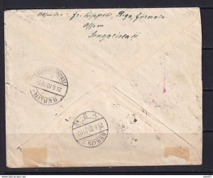 Latvia  1939Airmail Cover to Friedberg through Berlin Full set 15334