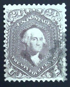 Scott #78 - 24c Lilac - Washington - Used with Weiss cert - 1862