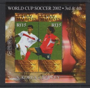 Maldives Islands  #2655  (2002 World Cup sheet of two) VFMNH CV $4.75