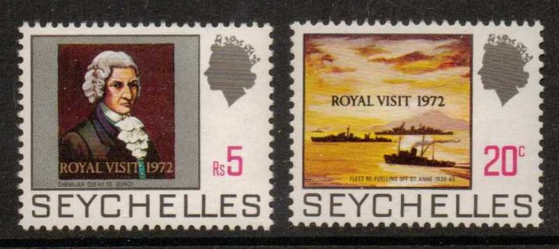 SEYCHELLES SG306/7 1972 ROYAL VISIT MNH