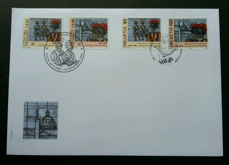 Vatican Switzerland Joint Issue 500th Anniv Of Swiss 2005 (joint FDC) *see scan