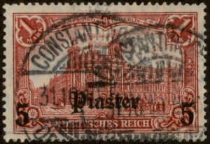 Germany 1905 Offices in Turkey 5Pi 1 Mark Mi44 Wmk Used 95881