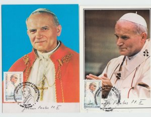 Romania POSTCARDS 1999 POPE CATHOLIC RELIGION SPECIAL MARKING POSTAL HISTORY