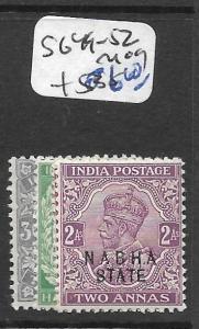 INDIA NABHA (P2602B) KGV SG 49-52  MOG