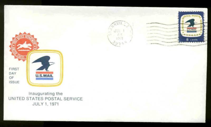 1396 USPS 7-1-71 FDC STARKVILLE, MS OFFICIAL CACHET MACHINE CANCEL