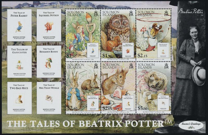 Solomon Islands 1089a MNH Animals, Tales of Beatrix Potter, Owl