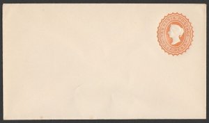 TASMANIA Envelope-PTPO 1890s QV ½d orange embossed oval.