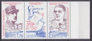 1990 St Pierre and Miquelon 605-606strip 100 years Charles de Gaulle