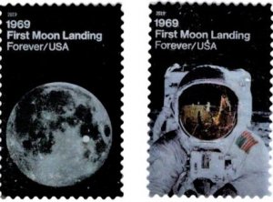 #5399 - 5400 1st Moon Landing set/2 (Off Paper) - Used