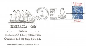 TALL SHIP ESMERALDA OF CHILE - OPERATION SAIL STATUE OF LIBERTY '86 (DECATUR)