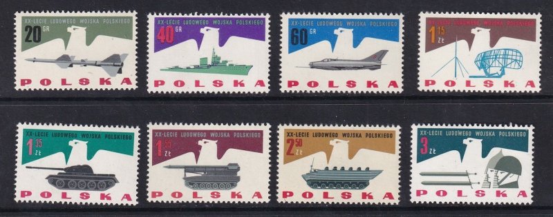 Poland  #1166-1173  MNH  1963  Army