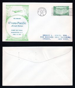 # C21 First Day Cover addressed with Kee cachet from Washington, DC - 2-15-1937