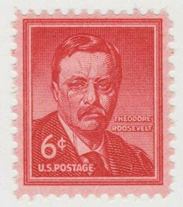 1955 Theodore Roosevelt Single 6c Postage Stamp - Sc# 1039 - MNH,OG 