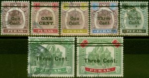 Perak 1900 Surcharge Set of 7 SG81-87 Good Used (2)