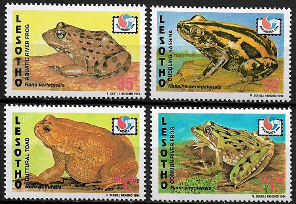 Lesotho #1011-4 MNH Set - Frogs