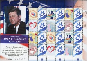 ISRAEL PRO LIFE SHEET SET JFK, RONALD REAGAN, MOTHER TERESA  MAIMONIDES MINT NH