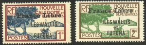 Wallis & Futuna Scott 94-95 MF-VFNHOG - New Caledonia Overprints - SCV $5.50