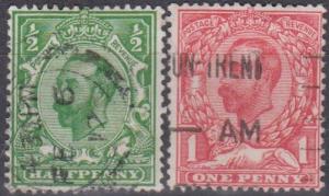 Great Britain #151-2 F-VF Used CV $7.50 (A9496)