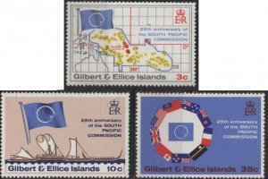 Gilbert & Ellice 196-198 (mnh set of 3) South Pacific Commission (1972)